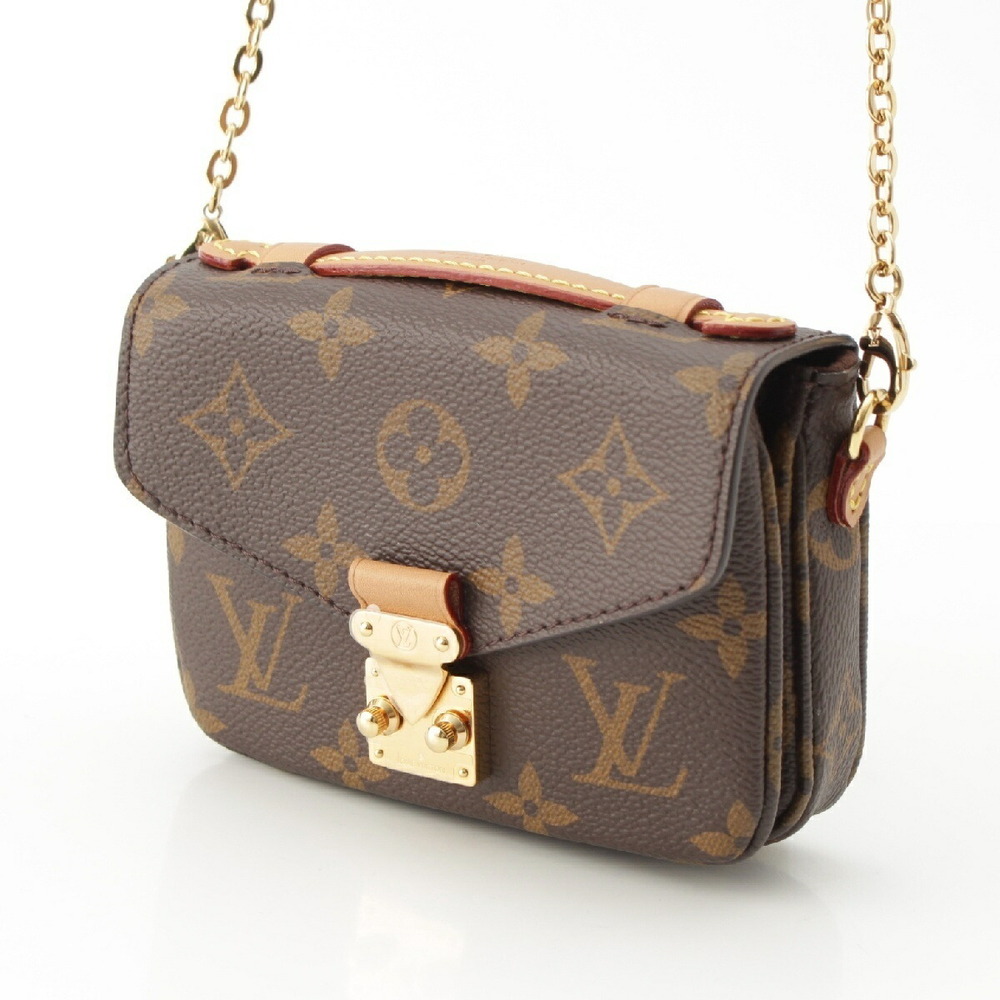 Louis Vuitton Brown Bag Canvas Monogram Metis Chain Shoulder